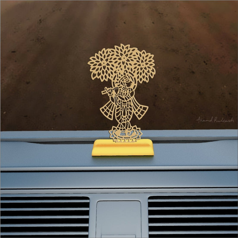 Car Dashboard Stand Goldplated - Sri Krishna O