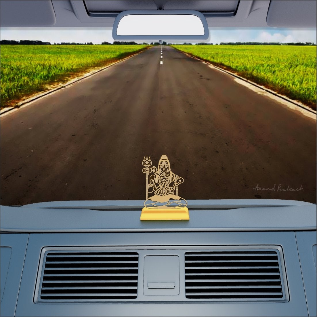 Car Dashboard Stand Goldplated - Lord Shiva