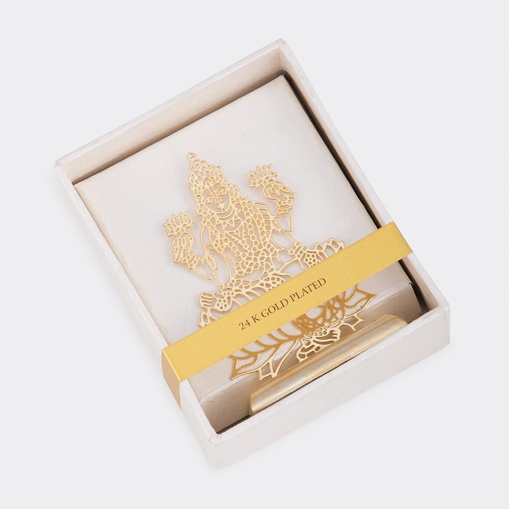Car Dashboard Stand Goldplated - Goddess Mahalaxmi