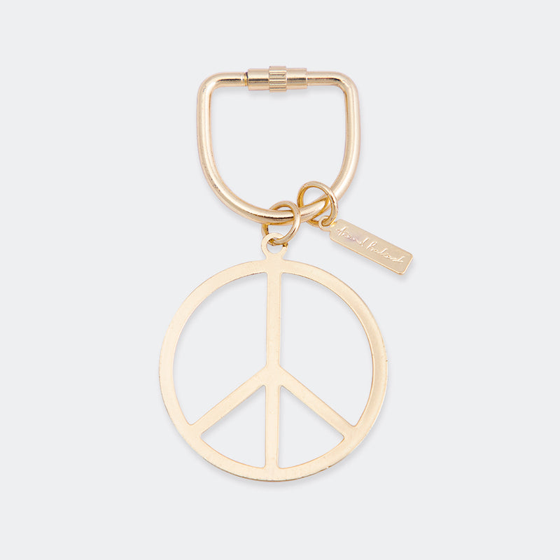Keychain Ornate Peace Sign - Goldplated