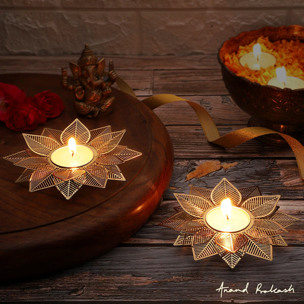 Lotus Tea Light Holder - Layered Set of Two